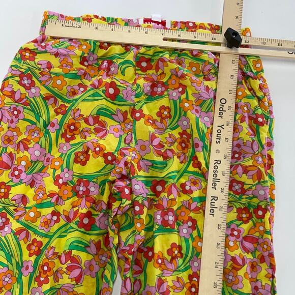 Solid & Striped Pants Womens X Small Yellow Floral Avril Ankle Cotton - Picture 7 of 10
